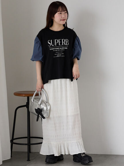 リメイク風Tシャツ（オフホワイト/ブラック/グリーン）｜ehka sopo（エヘカソポ）通販