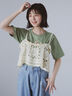 わんこ刺繍Tシャツ（オフホワイト/ピンク/グリーン）｜ehka sopo（エヘカソポ）通販