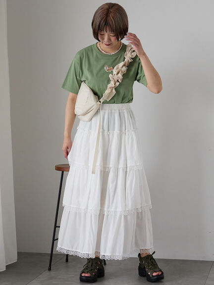 わんこ刺繍Tシャツ（オフホワイト/ピンク/グリーン）｜ehka sopo（エヘカソポ）通販