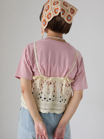 わんこ刺繍Tシャツ（オフホワイト/ピンク/グリーン）｜ehka sopo（エヘカソポ）通販