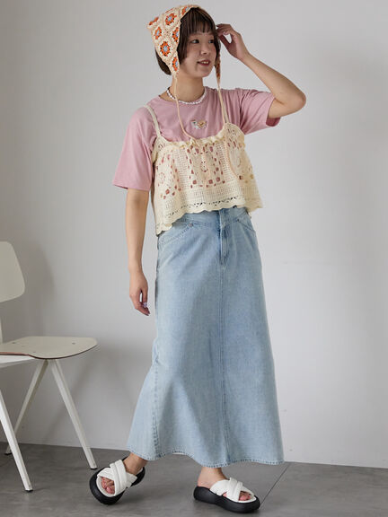 わんこ刺繍Tシャツ（オフホワイト/ピンク/グリーン）｜ehka sopo（エヘカソポ）通販