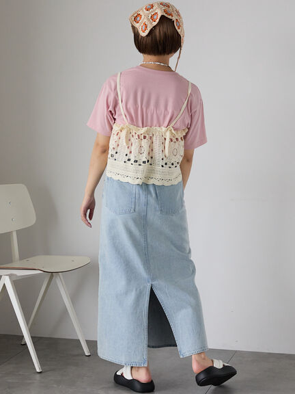 わんこ刺繍Tシャツ（オフホワイト/ピンク/グリーン）｜ehka sopo（エヘカソポ）通販