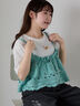 わんこ刺繍Tシャツ（オフホワイト/ピンク/グリーン）｜ehka sopo（エヘカソポ）通販