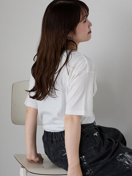 わんこ刺繍Tシャツ（オフホワイト/ピンク/グリーン）｜ehka sopo（エヘカソポ）通販