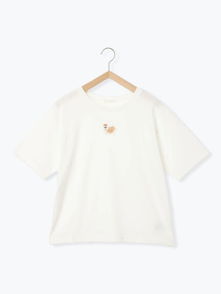 わんこ刺繍Tシャツ（オフホワイト/ピンク/グリーン）｜ehka sopo（エヘカソポ）通販