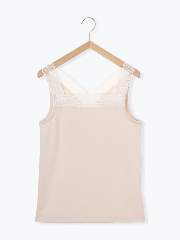 セール】 前後2WAYレース付きタンクトップ（オフホワイト/ブラック