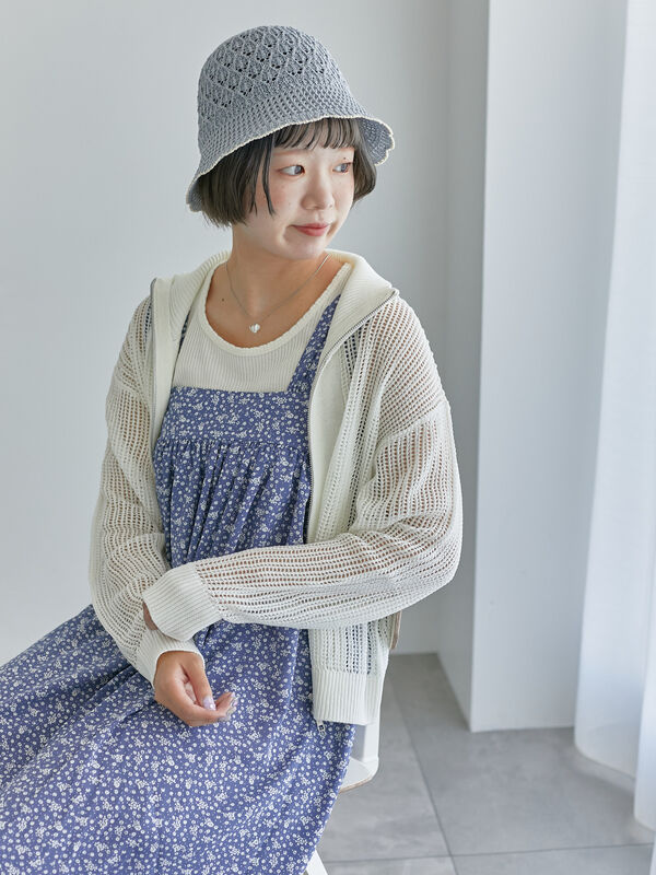新品　エポカ　メッシュカーディガン セール 50%OFF】【La maglia estate】ビッグメッシュ ニット