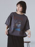 ヴィンテージ加工プリントTシャツ（オフホワイト/チャコールグレー/ブルー）｜ehka sopo（エヘカソポ）通販