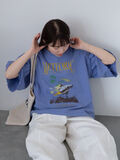 ヴィンテージ加工プリントTシャツ（ブルー）｜ehka sopo（エヘカソポ）通販