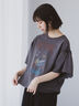 ヴィンテージ加工プリントTシャツ（オフホワイト/チャコールグレー/ブルー）｜ehka sopo（エヘカソポ）通販