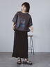 ヴィンテージ加工プリントTシャツ（オフホワイト/チャコールグレー/ブルー）｜ehka sopo（エヘカソポ）通販