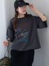 ヴィンテージ加工プリントTシャツ（オフホワイト/チャコールグレー/ブルー）｜ehka sopo（エヘカソポ）通販
