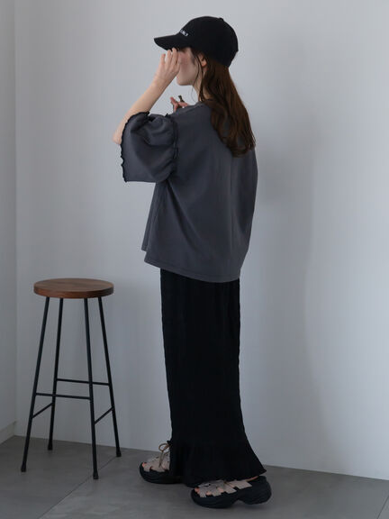 ヴィンテージ加工プリントTシャツ（オフホワイト/チャコールグレー/ブルー）｜ehka sopo（エヘカソポ）通販