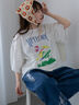 ヴィンテージ加工プリントTシャツ（オフホワイト/チャコールグレー/ブルー）｜ehka sopo（エヘカソポ）通販