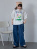 ヴィンテージ加工プリントTシャツ（オフホワイト/チャコールグレー/ブルー）｜ehka sopo（エヘカソポ）通販