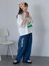 ヴィンテージ加工プリントTシャツ（オフホワイト/チャコールグレー/ブルー）｜ehka sopo（エヘカソポ）通販