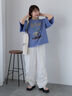 ヴィンテージ加工プリントTシャツ（オフホワイト/チャコールグレー/ブルー）｜ehka sopo（エヘカソポ）通販