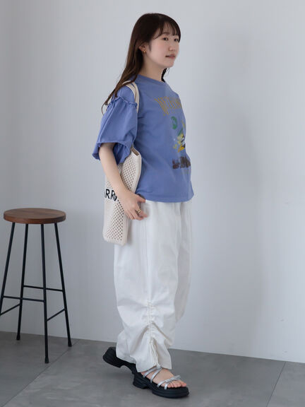 ヴィンテージ加工プリントTシャツ（オフホワイト/チャコールグレー/ブルー）｜ehka sopo（エヘカソポ）通販