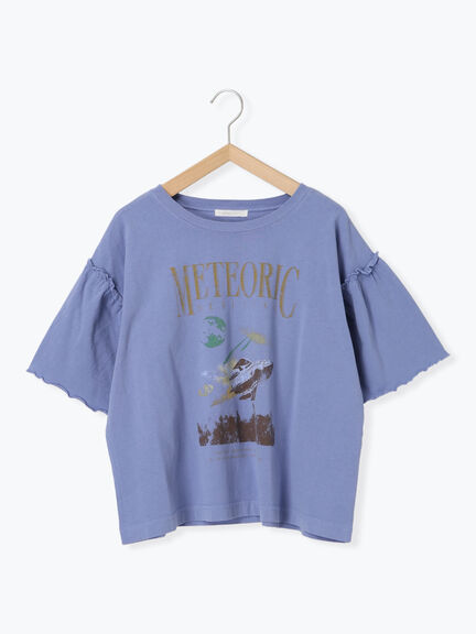 ヴィンテージ加工プリントTシャツ（オフホワイト/チャコールグレー/ブルー）｜ehka sopo（エヘカソポ）通販