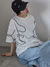 ライン柄Tシャツ（オフホワイト）｜ehka sopo（エヘカソポ）通販
