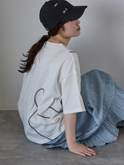 ライン柄Tシャツ（オフホワイト/チャコールグレー/ラベンダー）｜ehka sopo（エヘカソポ）通販