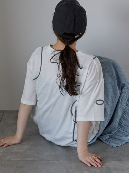 ライン柄Tシャツ（オフホワイト/チャコールグレー/ラベンダー）｜ehka sopo（エヘカソポ）通販