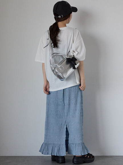 ライン柄Tシャツ（オフホワイト/チャコールグレー/ラベンダー）｜ehka sopo（エヘカソポ）通販