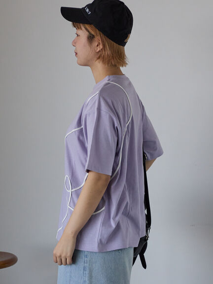 ライン柄Tシャツ（オフホワイト/チャコールグレー/ラベンダー）｜ehka sopo（エヘカソポ）通販