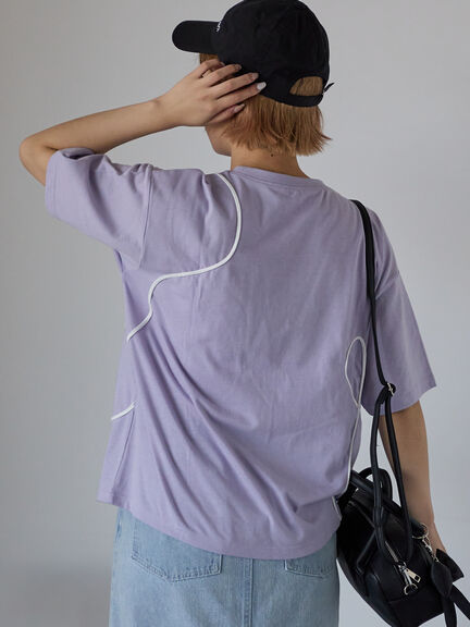 ライン柄Tシャツ（オフホワイト/チャコールグレー/ラベンダー）｜ehka sopo（エヘカソポ）通販
