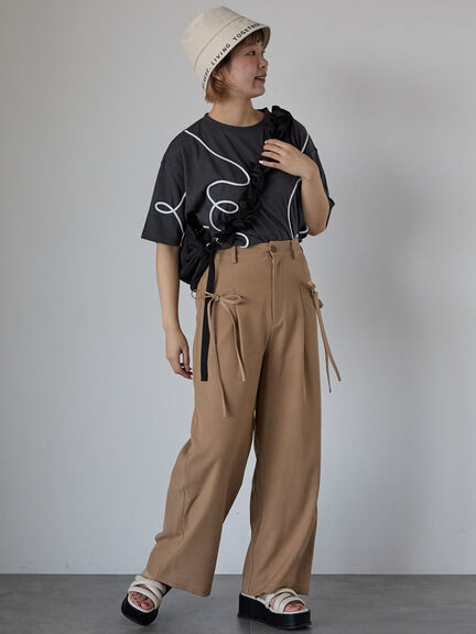 ライン柄Tシャツ（オフホワイト/チャコールグレー/ラベンダー）｜ehka sopo（エヘカソポ）通販