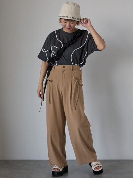 ライン柄Tシャツ（オフホワイト/チャコールグレー/ラベンダー）｜ehka sopo（エヘカソポ）通販