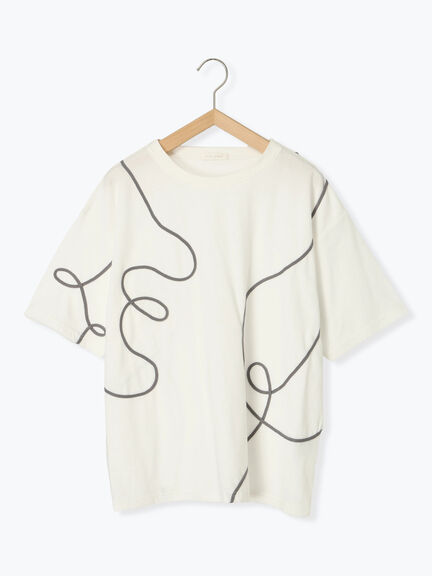 ライン柄Tシャツ（オフホワイト/チャコールグレー/ラベンダー）｜ehka sopo（エヘカソポ）通販