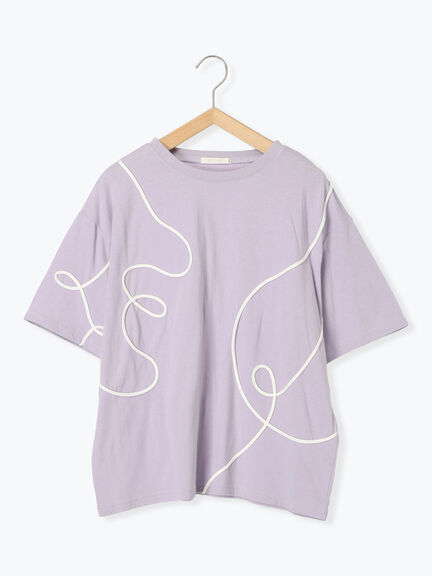 ライン柄Tシャツ（オフホワイト/チャコールグレー/ラベンダー）｜ehka sopo（エヘカソポ）通販