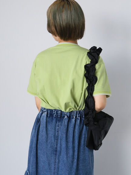 ラインリブTシャツ（オフホワイト/グリーン/キナリ）｜ehka sopo（エヘカソポ）通販