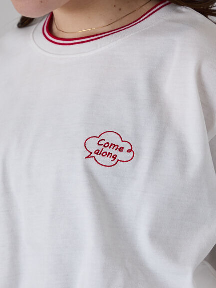 ラインリブTシャツ（オフホワイト/グリーン/キナリ）｜ehka sopo（エヘカソポ）通販
