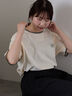 ラインリブTシャツ（オフホワイト/グリーン/キナリ）｜ehka sopo（エヘカソポ）通販