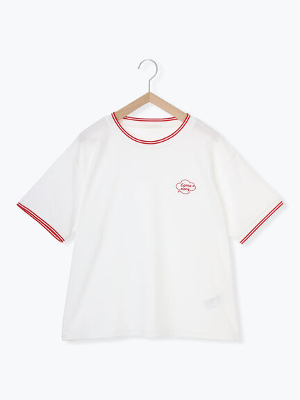 ラインリブTシャツ（オフホワイト/グリーン/キナリ）｜ehka sopo（エヘカソポ）通販