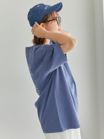ヴィンテージ加工プリントTシャツ（オフホワイト/チャコールグレー/ブルー）｜ehka sopo（エヘカソポ）通販