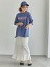 ヴィンテージ加工プリントTシャツ（オフホワイト/チャコールグレー/ブルー）｜ehka sopo（エヘカソポ）通販