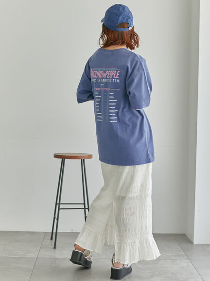ヴィンテージ加工プリントTシャツ（オフホワイト/チャコールグレー/ブルー）｜ehka sopo（エヘカソポ）通販