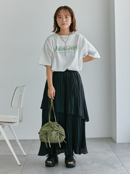ヴィンテージ加工プリントTシャツ（オフホワイト/チャコールグレー/ブルー）｜ehka sopo（エヘカソポ）通販