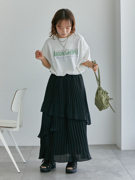 ヴィンテージ加工プリントTシャツ（オフホワイト/チャコールグレー/ブルー）｜ehka sopo（エヘカソポ）通販