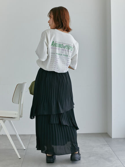 ヴィンテージ加工プリントTシャツ（オフホワイト/チャコールグレー/ブルー）｜ehka sopo（エヘカソポ）通販