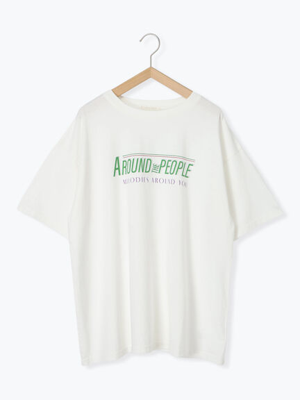 ヴィンテージ加工プリントTシャツ（オフホワイト/チャコールグレー/ブルー）｜ehka sopo（エヘカソポ）通販