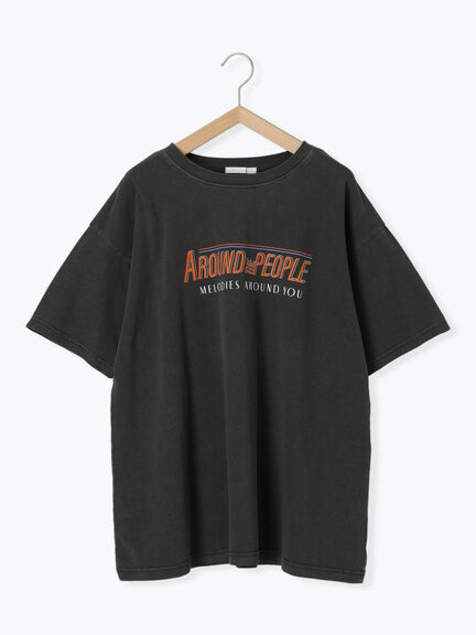 ヴィンテージ加工プリントTシャツ（オフホワイト/チャコールグレー/ブルー）｜ehka sopo（エヘカソポ）通販