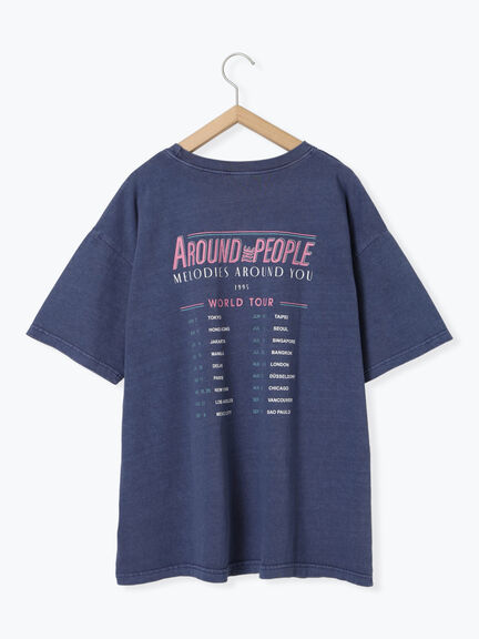 ヴィンテージ加工プリントTシャツ（オフホワイト/チャコールグレー/ブルー）｜ehka sopo（エヘカソポ）通販
