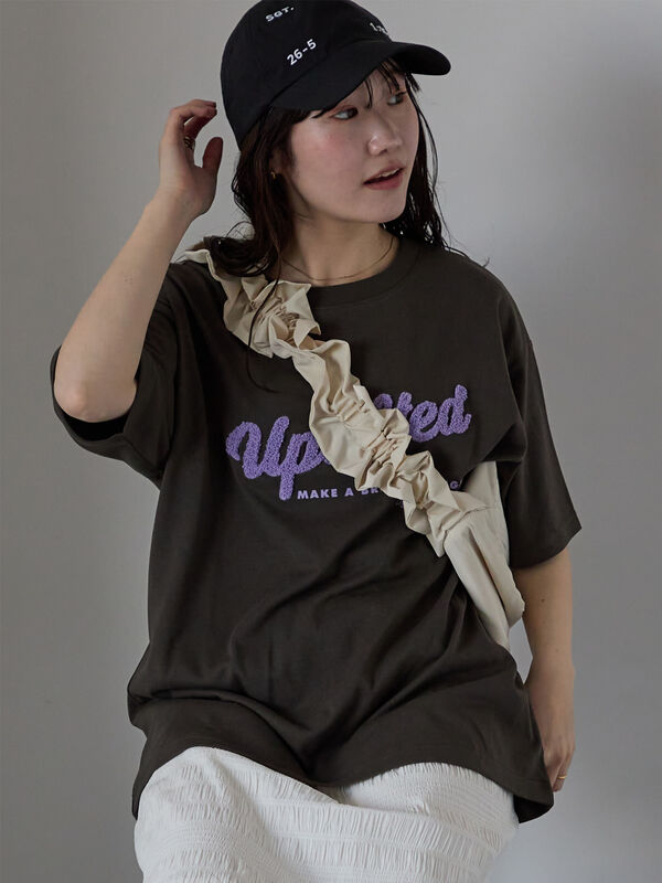 サガラ刺繍Tシャツ（チャコールグレー）｜ehka sopo（エヘカソポ）通販