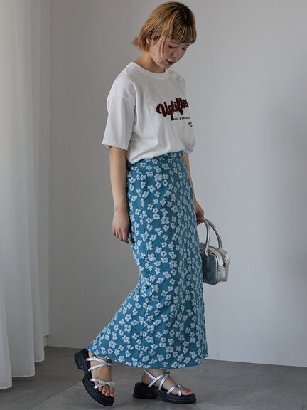 サガラ刺繍Tシャツ（オフホワイト/チャコールグレー/オレンジ）｜ehka sopo（エヘカソポ）通販
