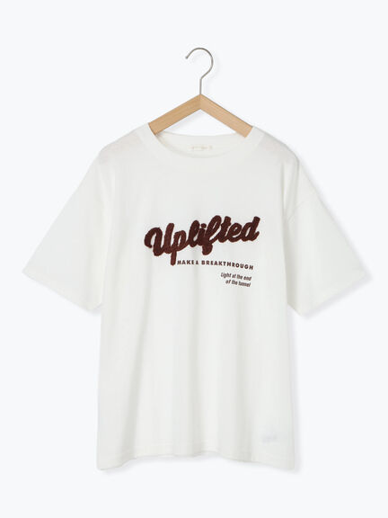サガラ刺繍Tシャツ（オフホワイト/チャコールグレー/オレンジ）｜ehka sopo（エヘカソポ）通販