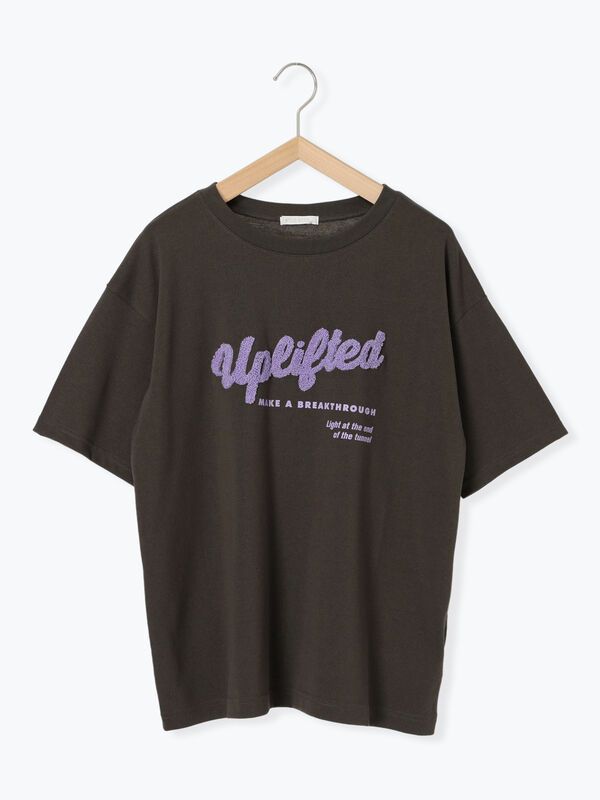 セール】 サガラ刺繍Tシャツ（オフホワイト/チャコールグレー/オレンジ